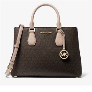 Camille Large Logo and Leather Satchel